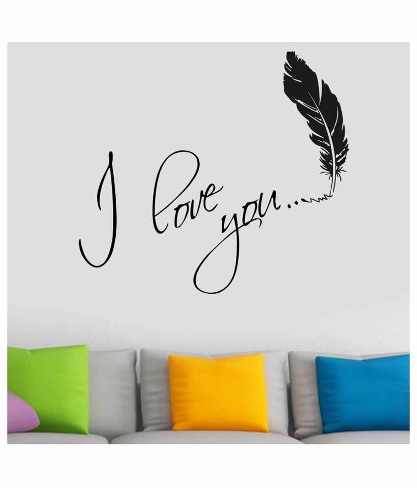     			Decor Villa I Love u Vinyl Black Wall Stickers