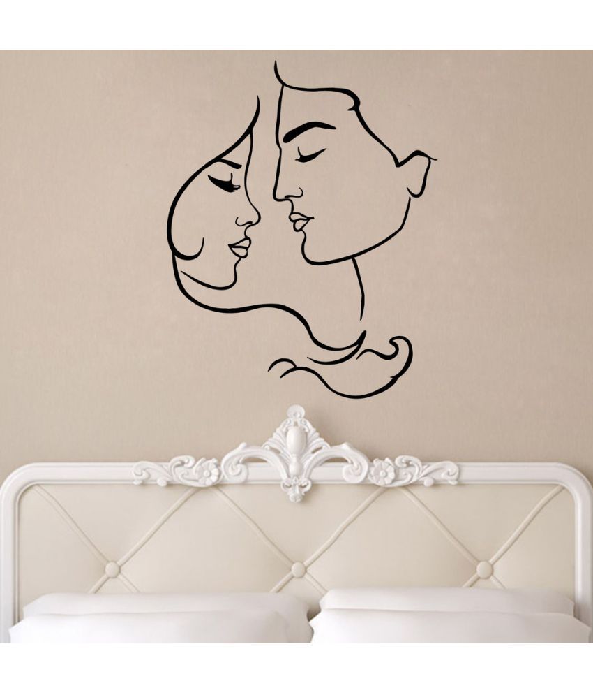     			Decor Villa Sad Faces Vinyl Black Wall Stickers