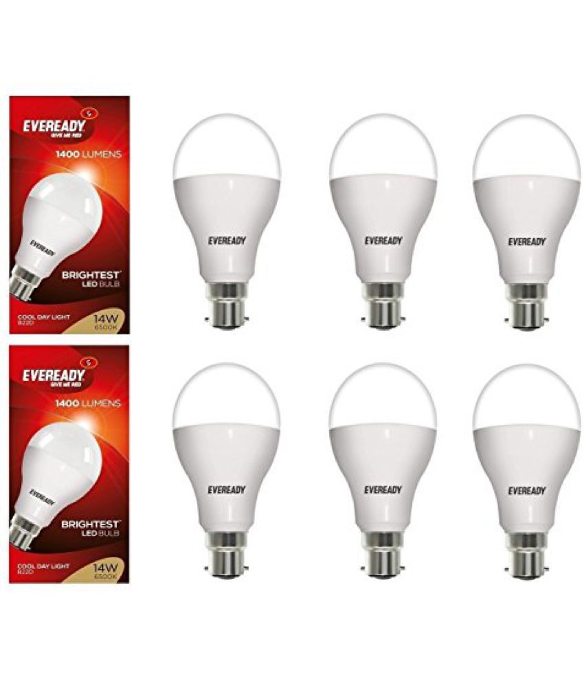 Eveready 14Watt LED Bulbs (White/Cool Day Light) 6 Pieces Pack Buy