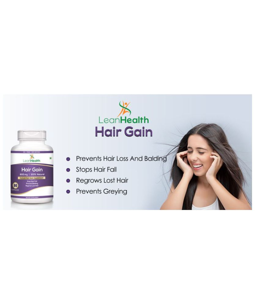 Leanhealth Hair Gain 100 Herbal (60 Capsules) Capsule 800 mg Natural
