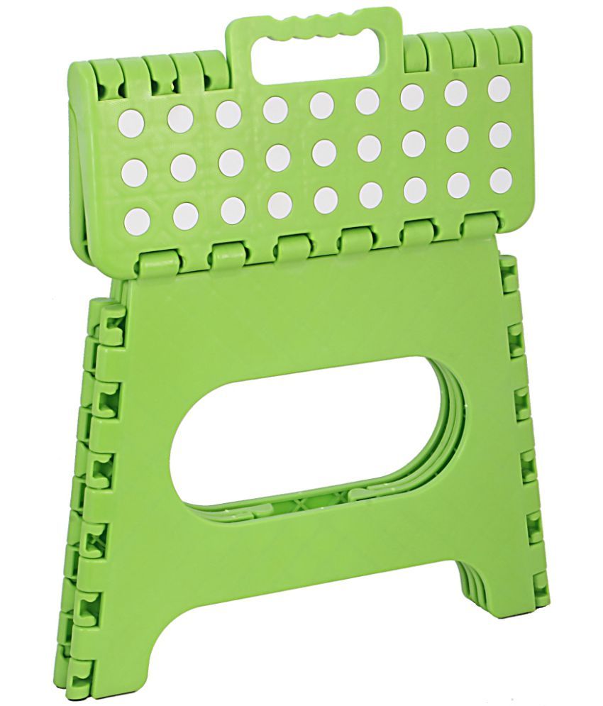 green folding step stool