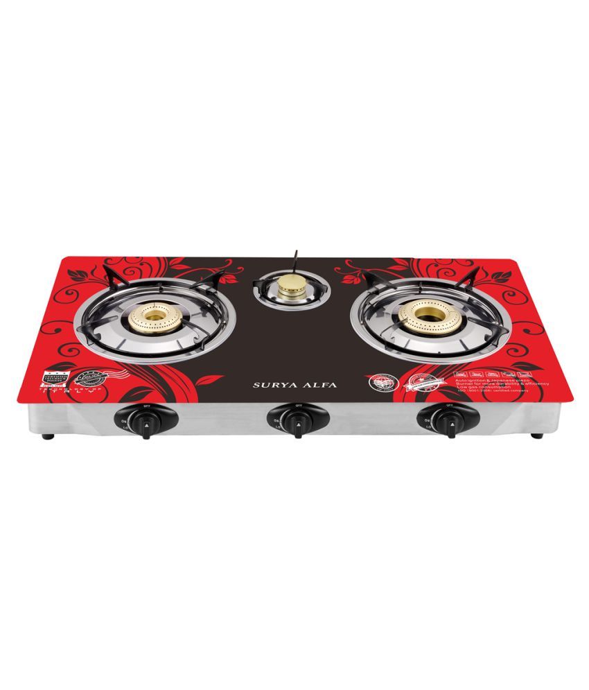 Surya Alfa SA101RN 3 Burner Auto Gas Stove Price in India Buy Surya