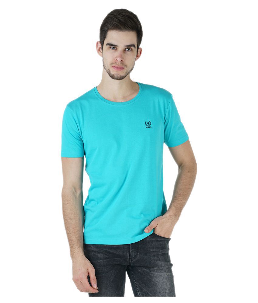     			Vimal Jonney Turquoise Round T-Shirt