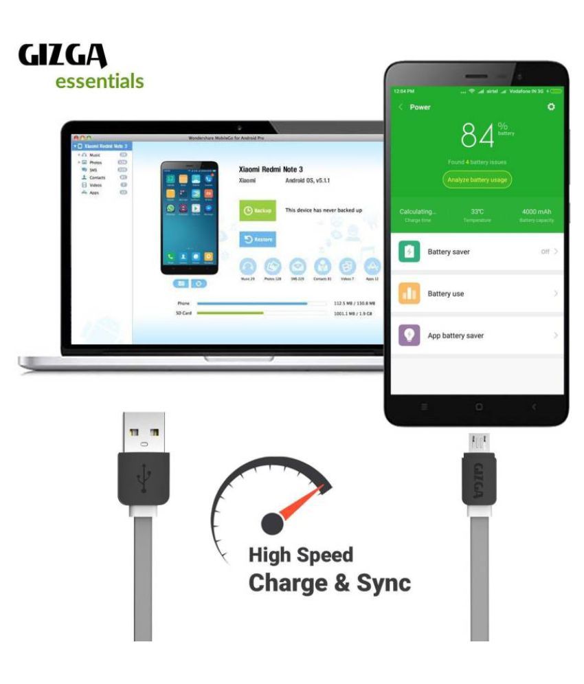 Gizga Essentials 1m Data Cables Red Buy Gizga Essentials 1m Data