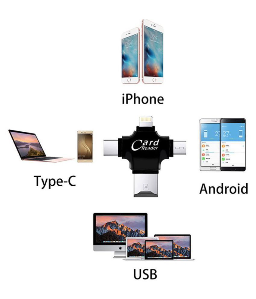Lisburn 4in1 Micro USB Type C OTG Micro SD Black 2.0 Card Reader Buy