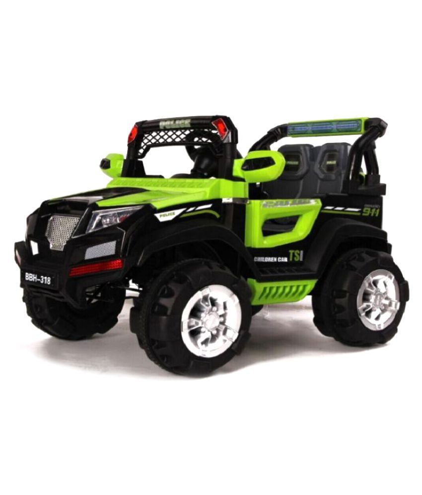 Gobaby Green Battery Operated Canada Police Ride on Jeep with R/C - Buy ...