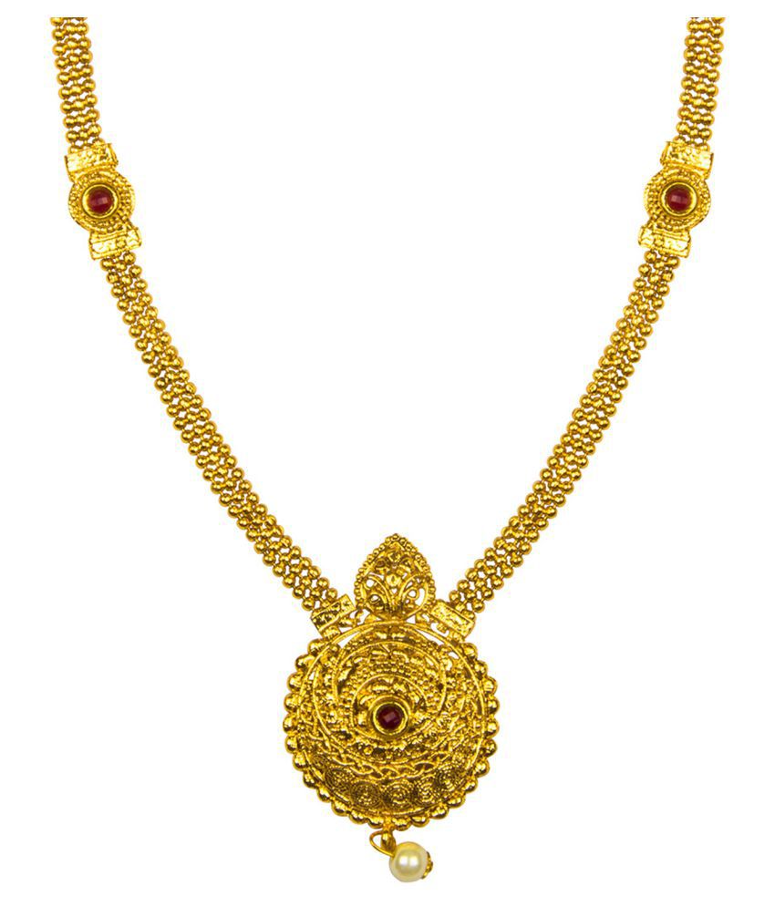 Om Jewells Antique Red Kundan Traditional Ethnic Wear Necklace Set ...