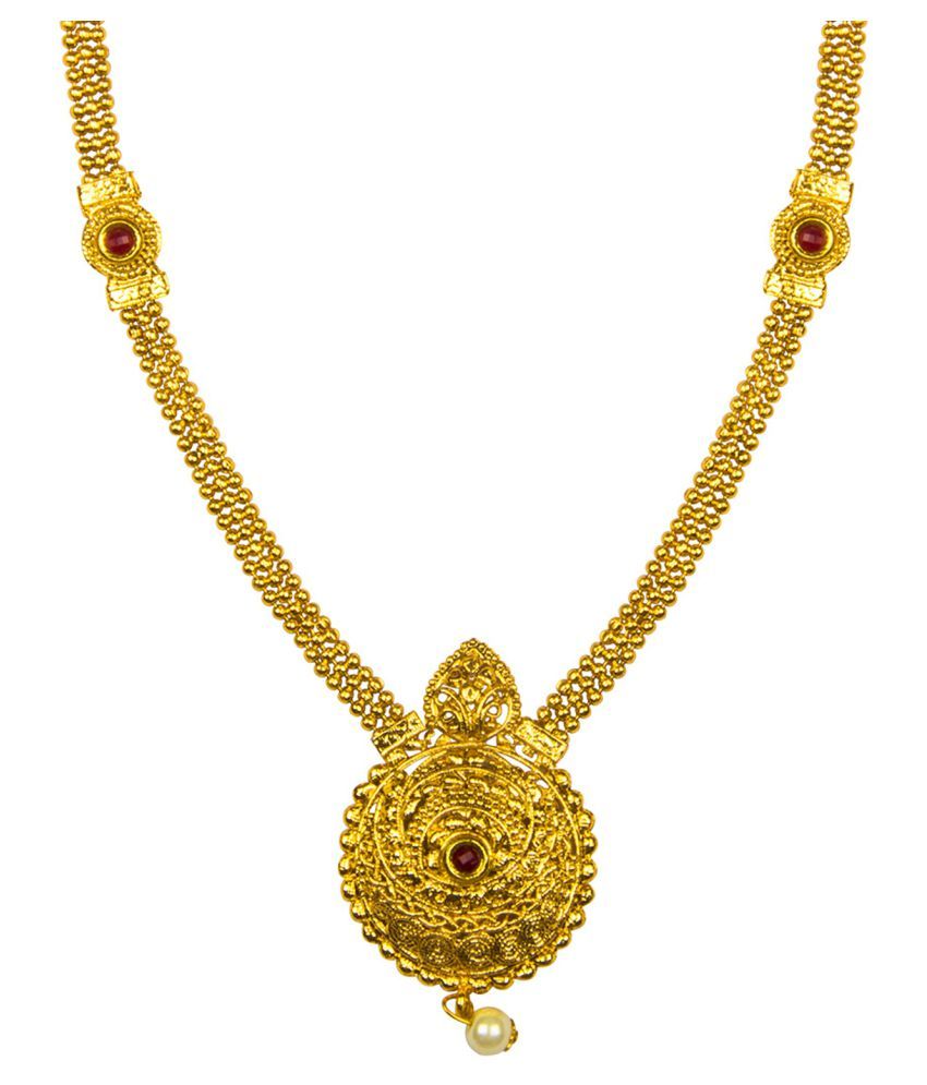 Om Jewells Antique Red Kundan Traditional Ethnic Wear Necklace Set ...