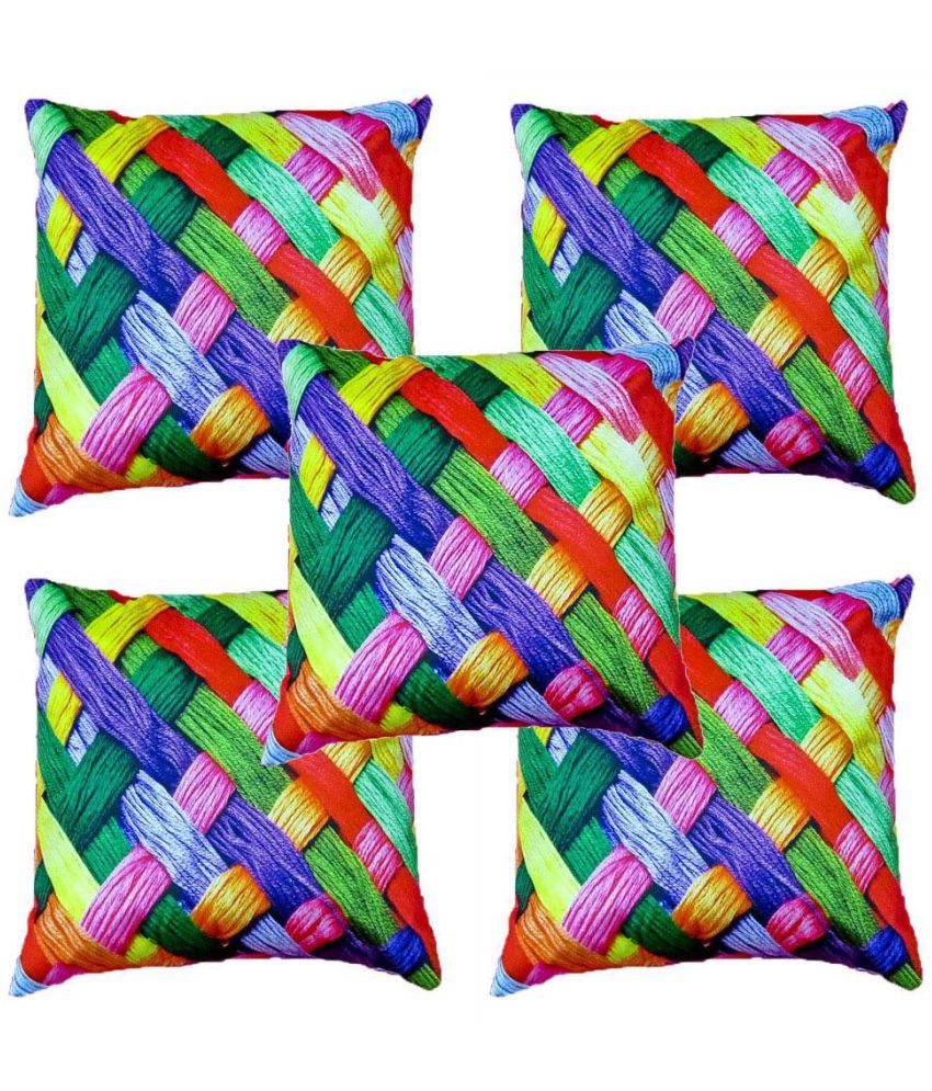 JMT Set of 5 Polyester Cushion Covers 40X40 cm (16X16) Buy Online at
