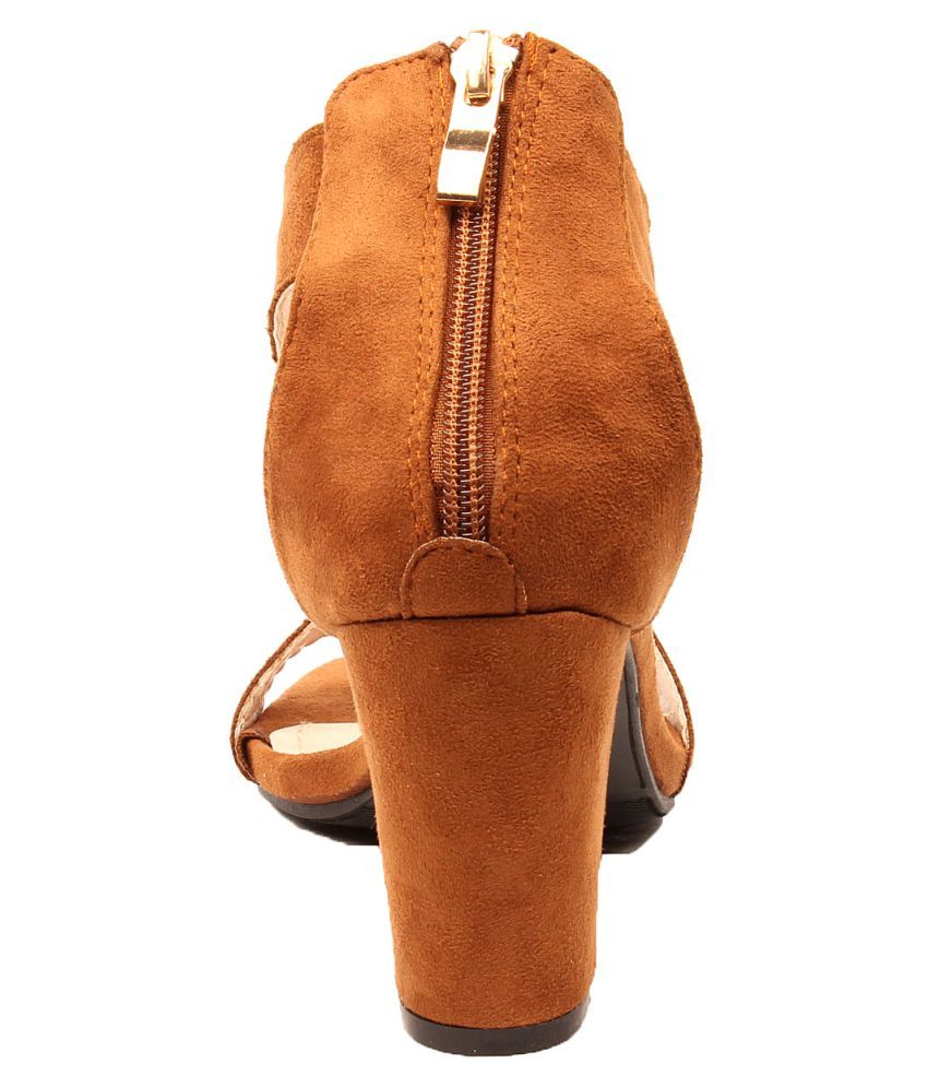 brown block heels wide fit