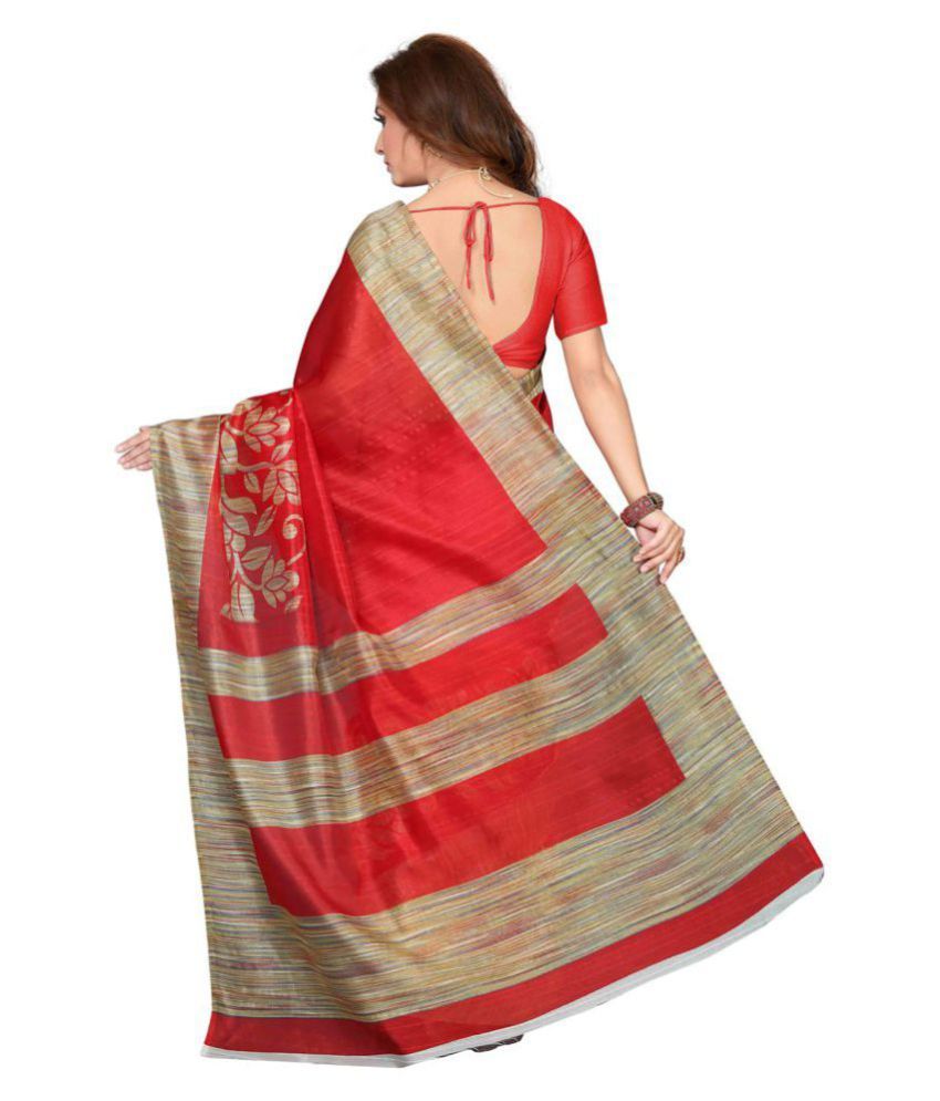 Aaliyah Red Bhagalpuri Silk Saree Buy Aaliyah Red Bhagalpuri Silk 2270