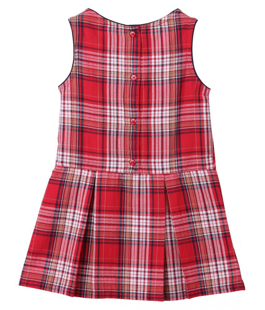 Girl Red Checks Dress - Buy Girl Red Checks Dress Online at Low Price ...