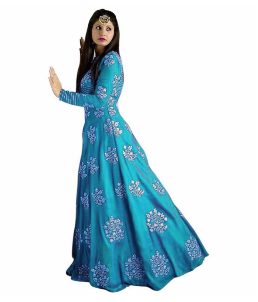semi saree gown