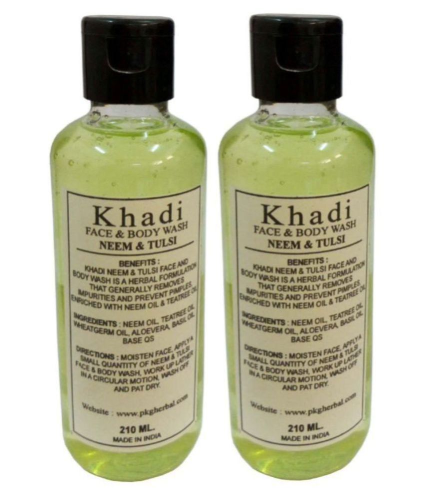     			Khadi Herbal Neem & Tulsi Face & Body Wash 210 ml Pack of 2