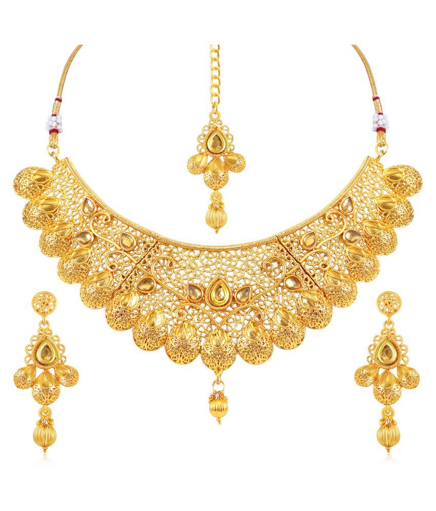 Malabar Gold Antique Gold Choker Necklace Set Images