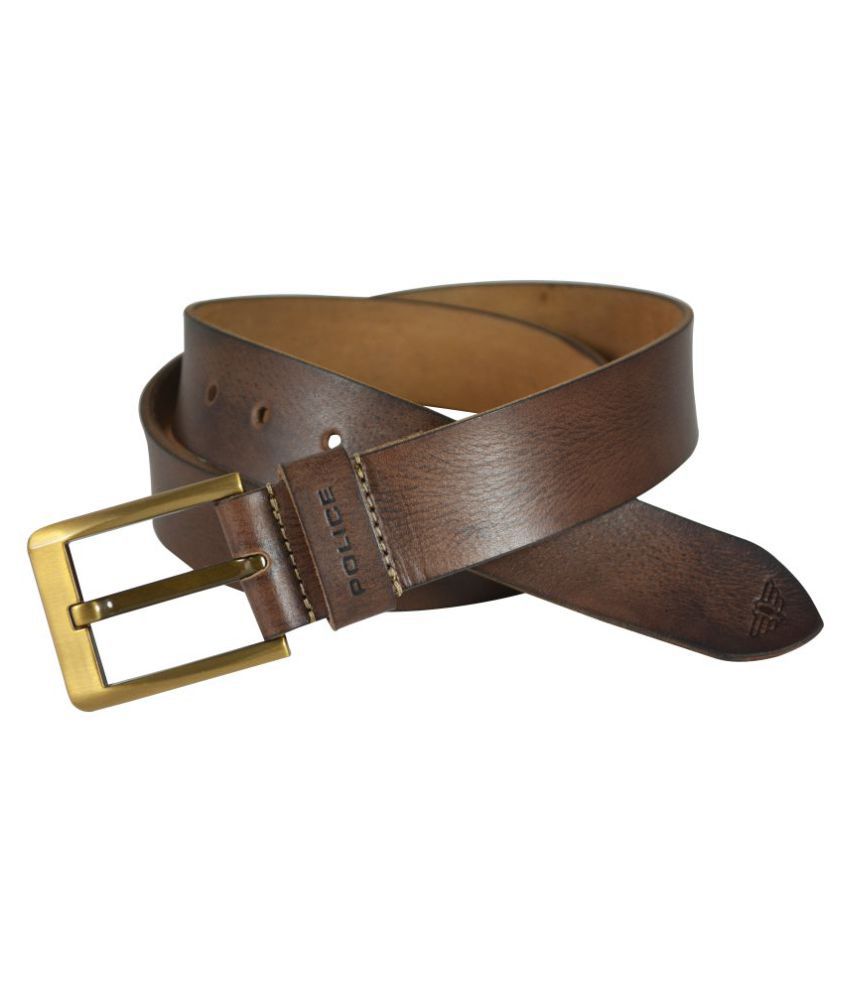 Police Brown Leather Casual Belts: Buy Online at Low Price in India ...