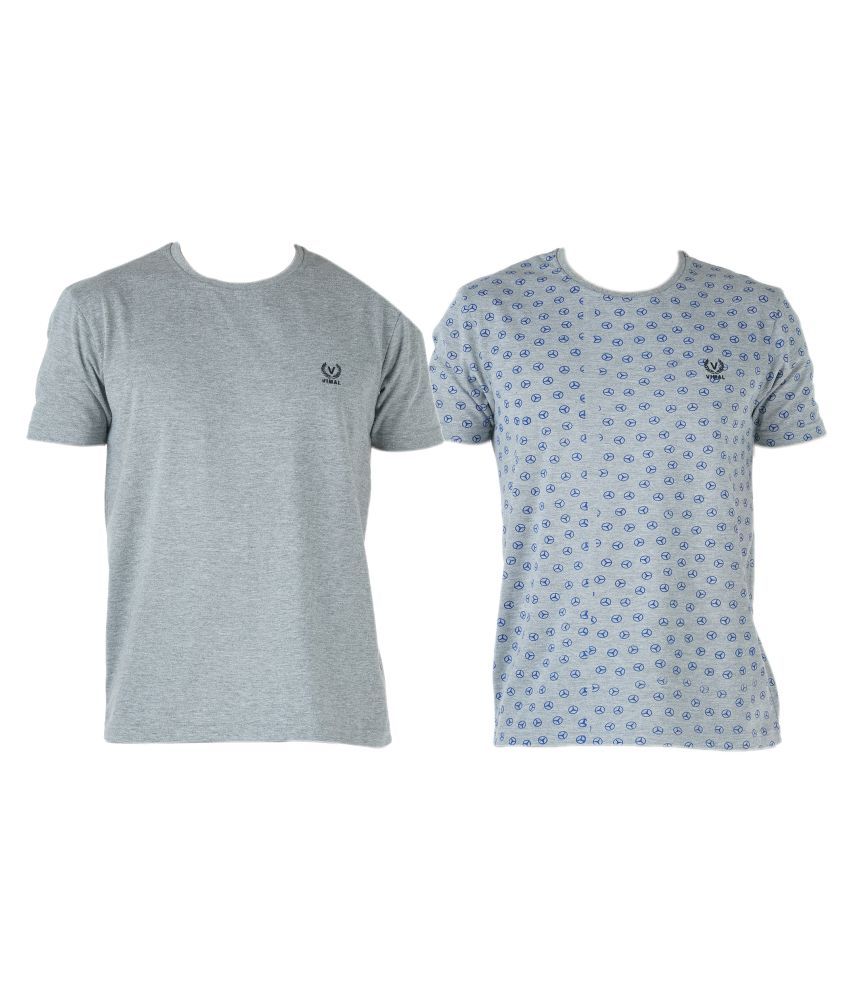     			Vimal Jonney Multi Round T-Shirt Pack of 2