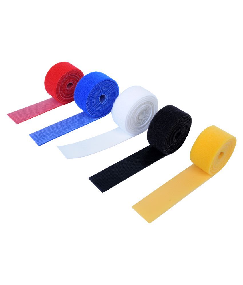     			Vardhman Double-Sided, Self Gripping Multi-Purpose Hook and Loop fastner Tape, Reusable,0.75 Inches, 5 colors, 2 mts each total 10 mts