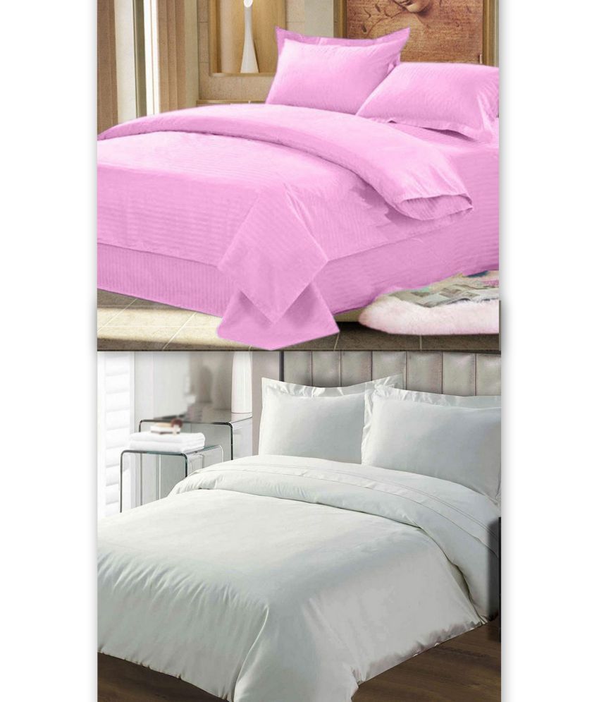 Attractivehomes Cotton 2 Double Bedsheets with 4 Pillow Covers Buy