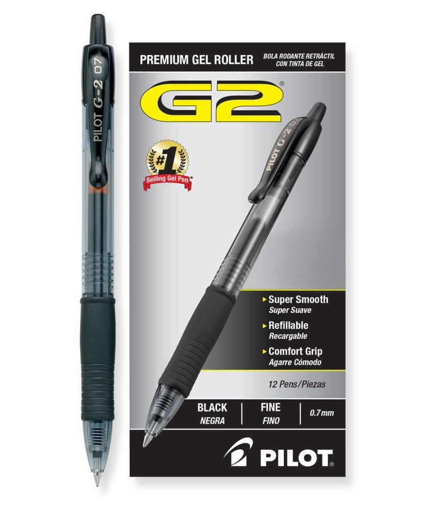 Bold Point Pilot G2 Retractable Premium Gel Ink Roller Ball Pens Black/Blue Inks 31093 2-Pack 