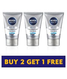 For 370/-(33% Off) Nivea Men - Dark Spot reduction Facewash with advanced whitening effect - 100 ml (Buy 2 Get 1 Free) at Amazon India