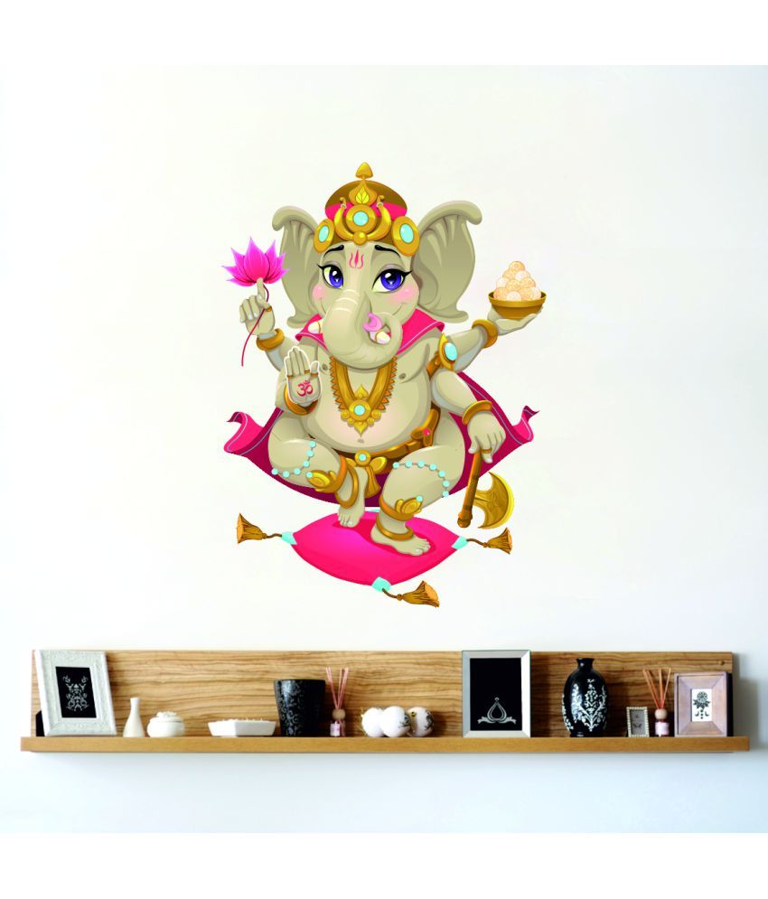 Creatick Studio Lord Ganesha PVC Vinyl Multicolour Wall Sticker - Pack ...