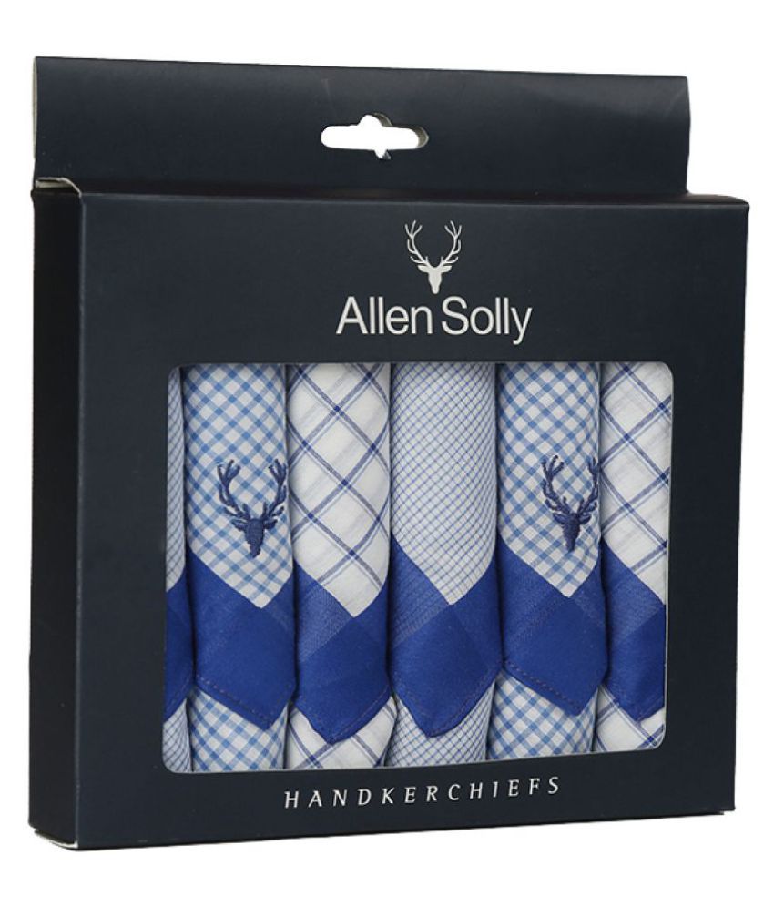 Allen Solly Cotton Handkerchiefs Pack of 6 Contain Brand logo on it ...