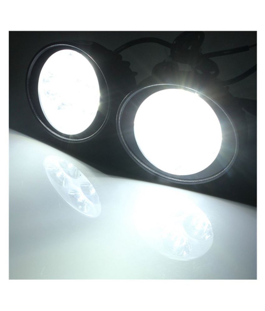 Bikers World 2pcs Bike Mirror Handle Led Projector Fog