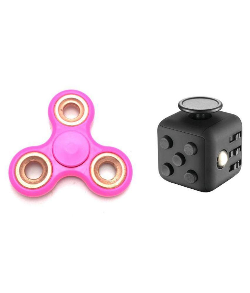 Fashblush Combo Of Pink Fidget Hand Spinner With Rose Gold Bearings And Black Fidget Cube For Stress Pack Of 2 Pink Black Buy Fashblush Combo Of Pink Fidget Hand Spinner
