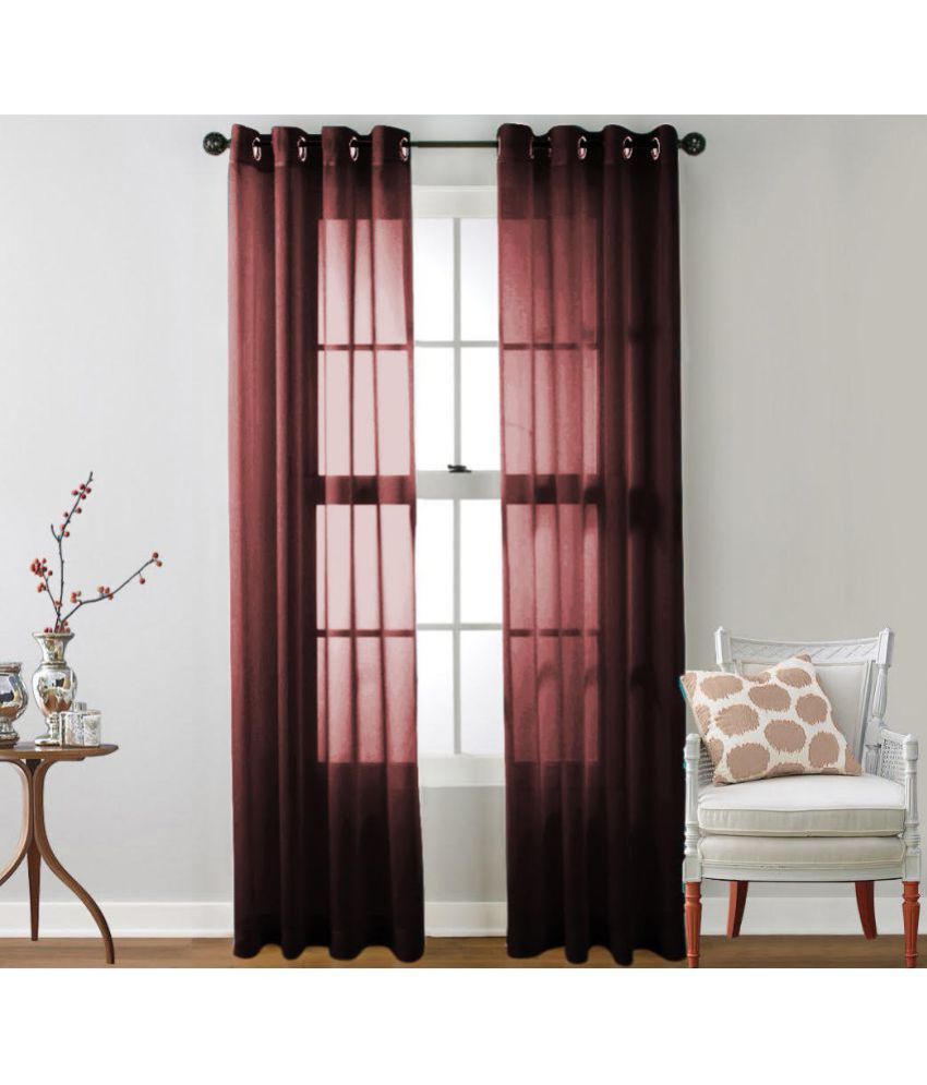 Homesoul Set Of 2 Long Door Eyelet Curtains Plain Brown Buy Homesoul Set Of 2 Long Door Eyelet Curtains Plain Brown Online At Low Price Snapdeal