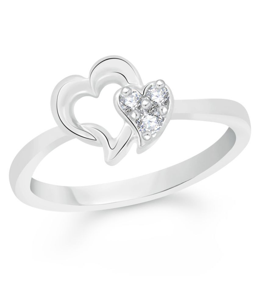 Vk Jewels Dual Heart Gold And Rhodium Plated Alloy Ring For Women Girls Fr Ra Vkfr Ra