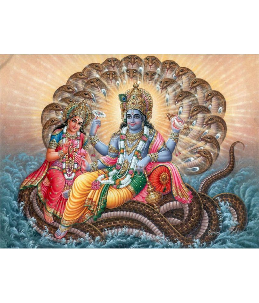 Mahalaxmi Art And Craft Laxmi Vishnu Plastic Wall Poster Without Frame Buy Mahalaxmi Art And Craft