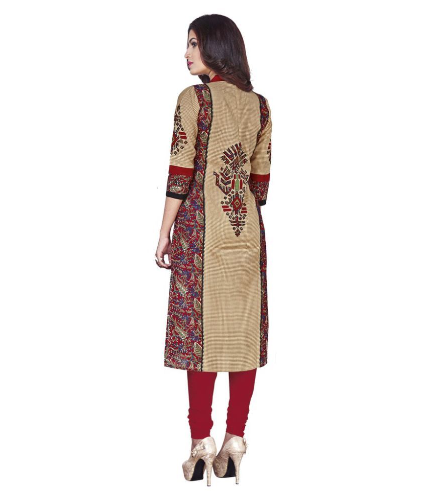 JAIPUR FABRICS Beige Cotton Printed Unstitched Kurti Buy JAIPUR