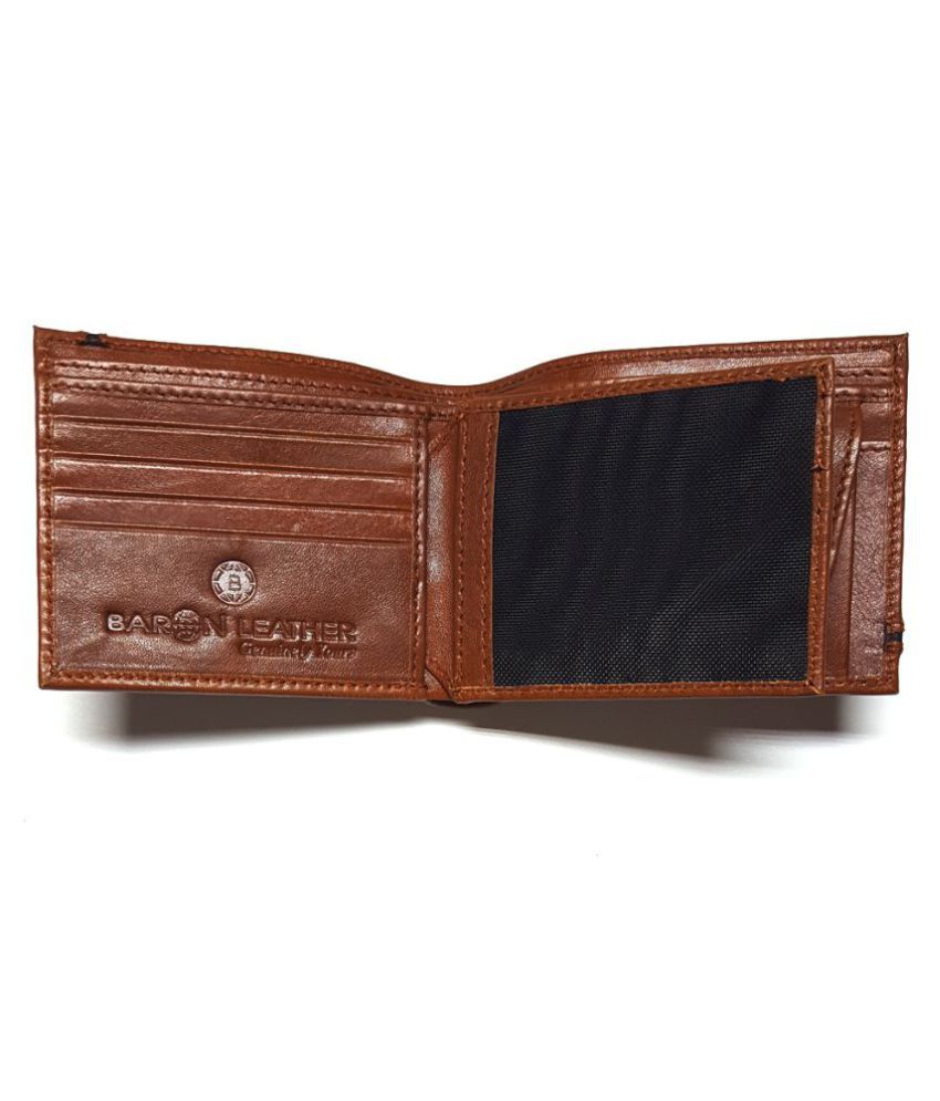 BARON LEATHER PVT LTD Leather Tan Casual Regular Wallet: Buy Online at ...