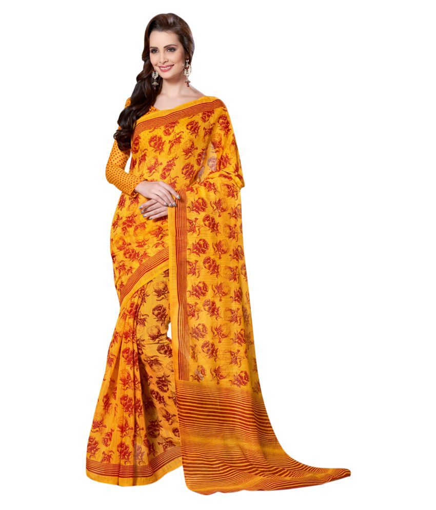 yellow cotton saree for haldi