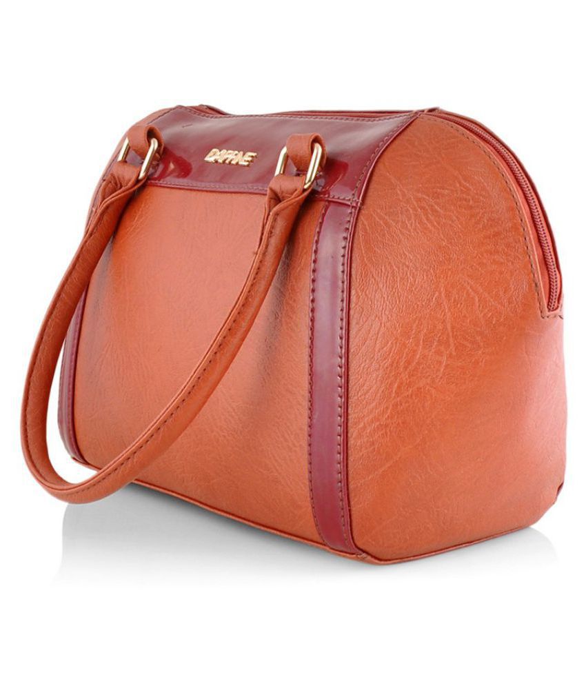 Daphne Brown Faux Leather Handheld Buy Daphne Brown Faux Leather Handheld Online At Best