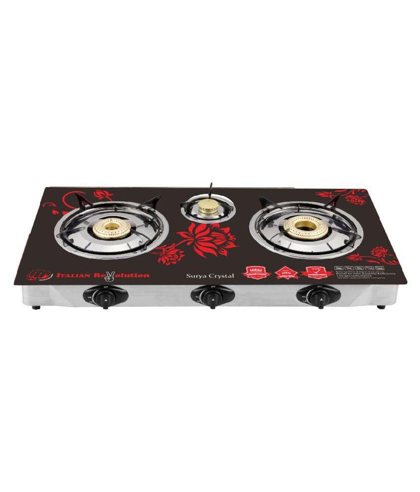 Surya Crystal SCR104R 3 Burner Auto Gas Stove Price in India Buy
