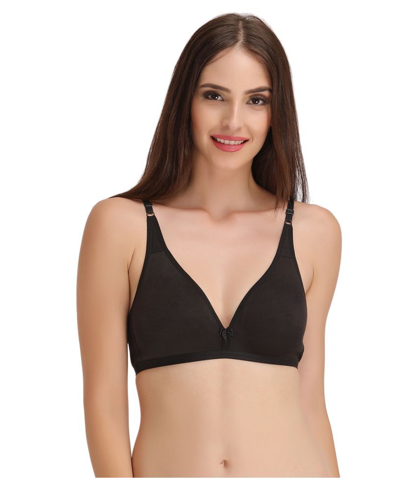     			Clovia Poly Cotton Non Padded Women's T-Shirt Bra ( Black )