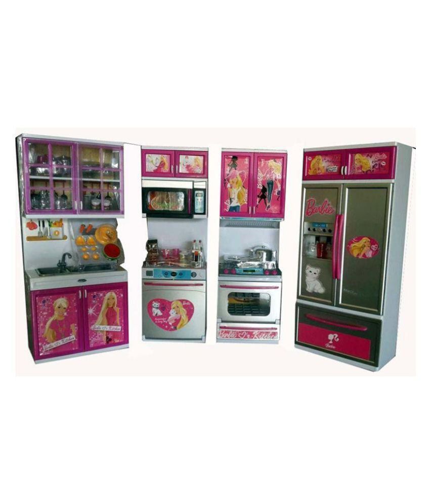 pink plastic kitchen set