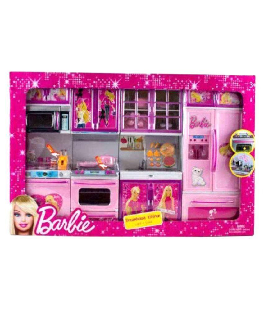 pink plastic kitchen set