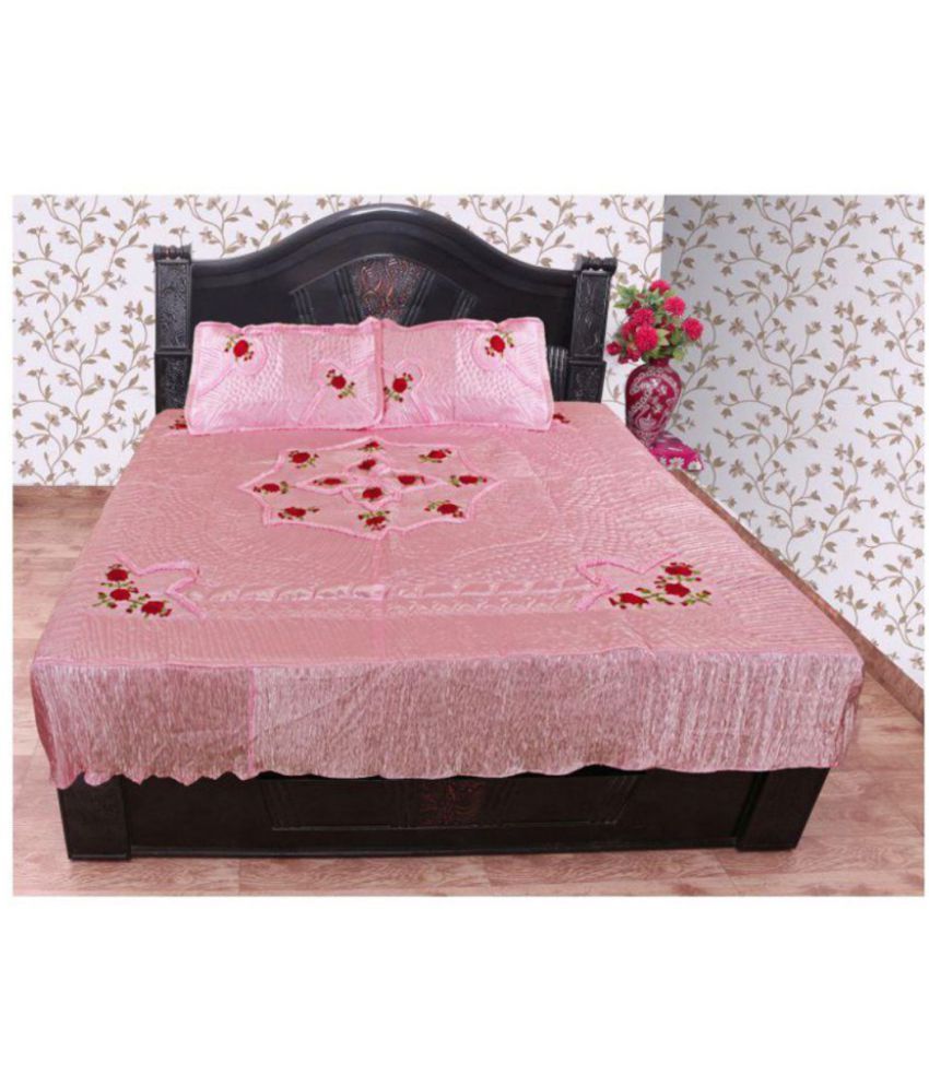 Jaipuri Razai Double Satin Pink Abstract Quilt Set of 3 Buy Jaipuri