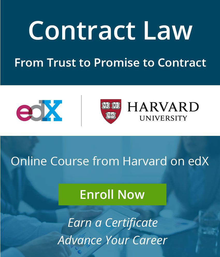 Certificate Course By Harvardx On Edx Contract Law From Trust To Promise To Contract Mooc Buy Certificate Course By Harvardx On Edx Contract Law From Trust To Promise To Contract Mooc Online