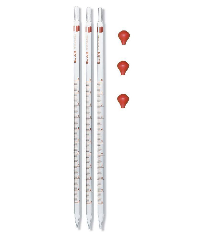 Bfc Borosilicate Glass Pipette Graduated 10ml X 3 With Pipette Bulb Buy Online At Best Price In India Snapdeal