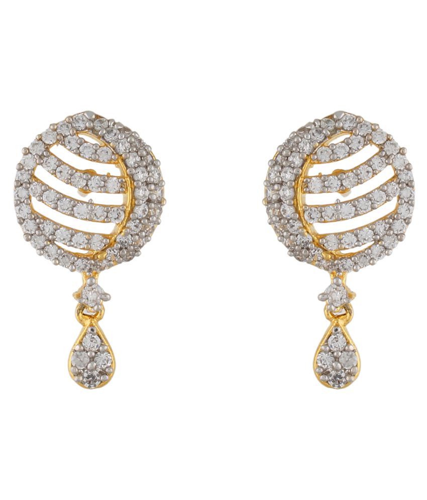 VAMA FASHIONS Gold & Rhodium Plated Cubic Zirconia (CZ) Grant Diamond