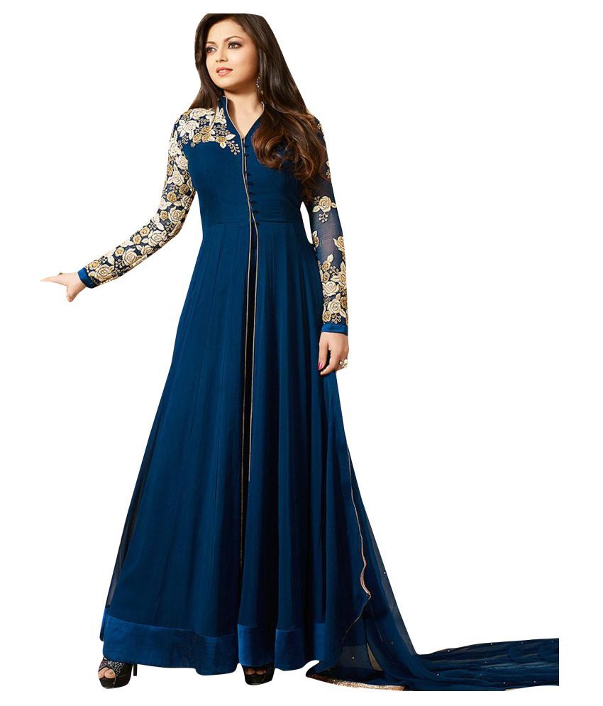 blue georgette suit