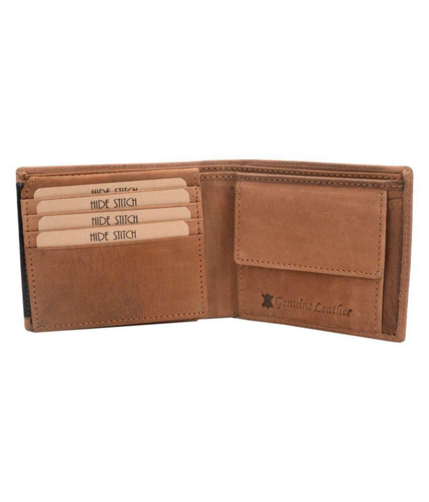 HIDE STITCH Leather Tan Casual Regular Wallet: Buy Online at Low Price ...