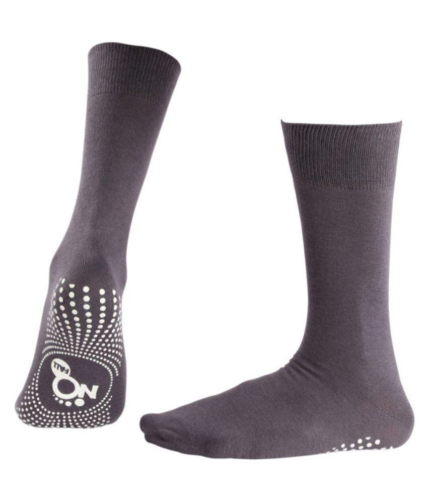     			NOFALL Gray Casual Mid Length Socks