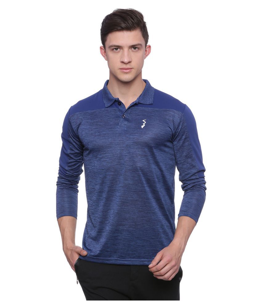     			Campus Sutra Blue Polyester Polo T-Shirt Single Pack