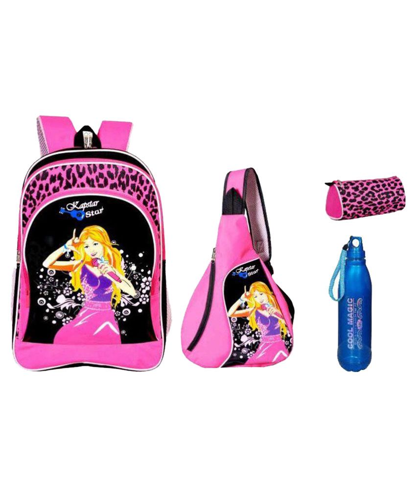     			Sara School Bag with Cross Bag, Water Bottle and Pouch