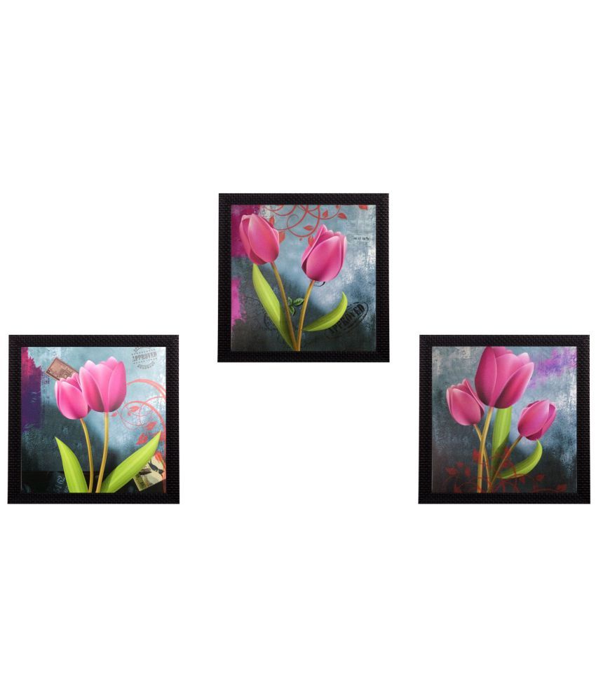     			eCraftIndia Wood Painting With Frame Set of 3